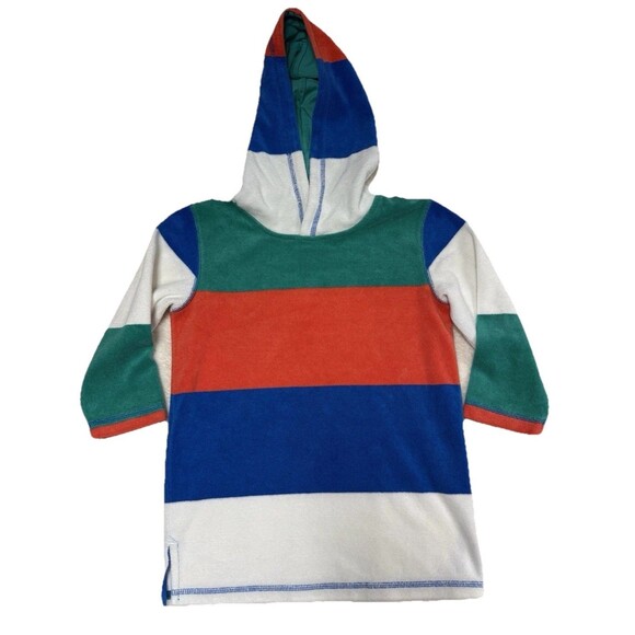 MINI BODEN THICK TERRY CLOTH Stripe SWIMSUIT HOODED COVER UP SZ 4 5 - Picture 1 of 5
